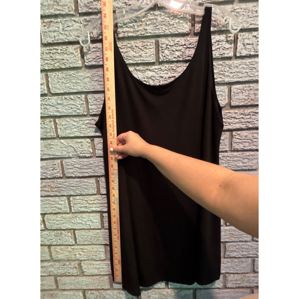 Lisa Bayne Womens Black Scoop Neck Sleeveless Tank Dress Flowy Minimalist Size L - Picture 4 of 5